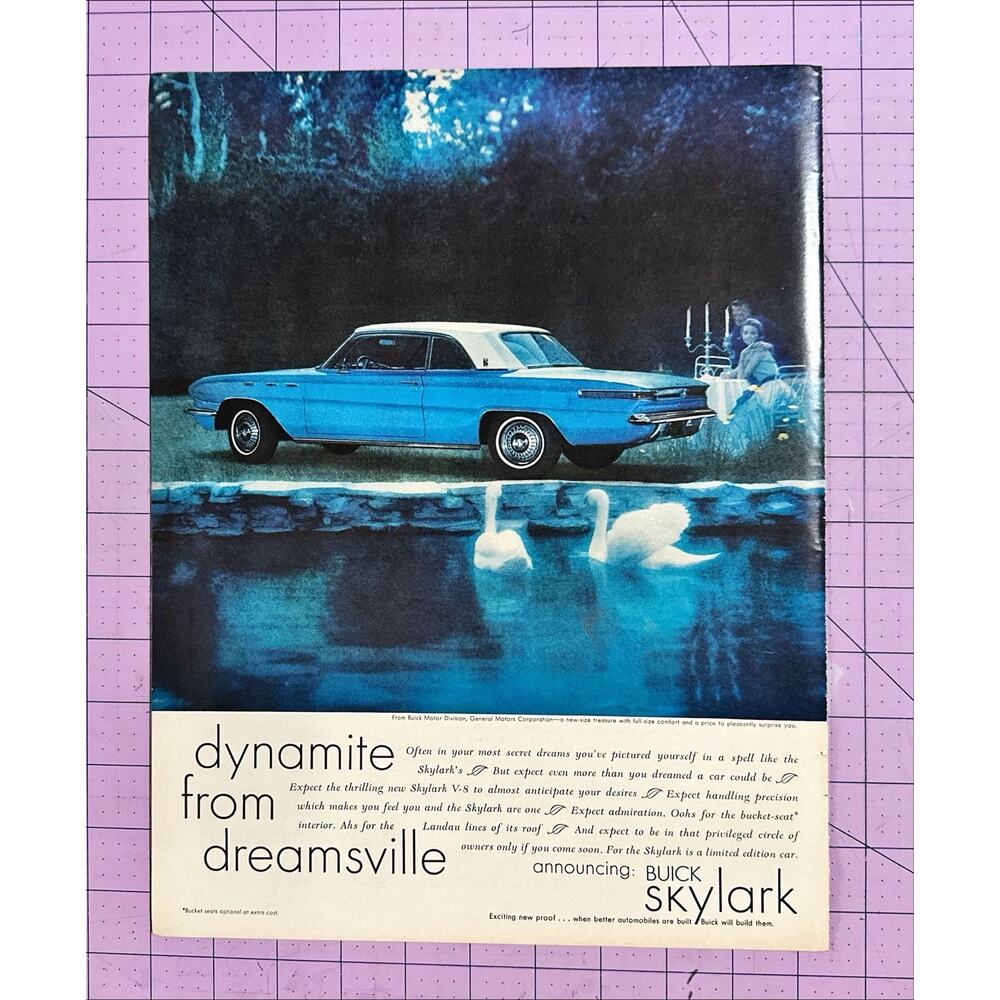 1961 BUICK SKYLARK 2-door Classic Car Original PRINT AD